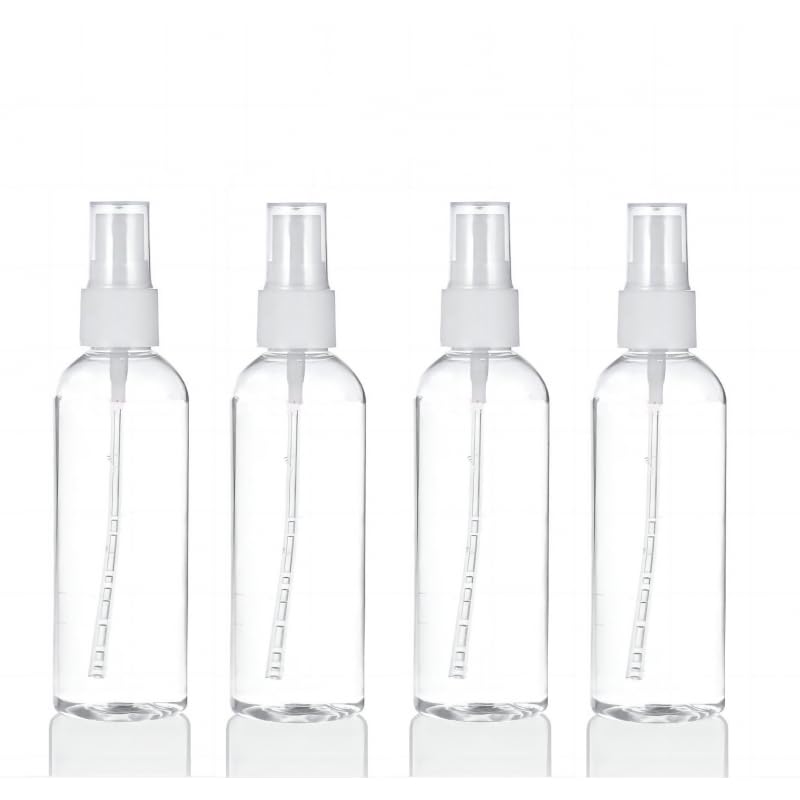 DAMDAM GO - Botellas de Viaje Transparentes Kit 5 Piezas, Botella Plástico de Dispensador y Spray