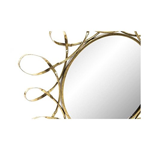 Espejo de pared chic dorado de metal para la entrada de 80 cm