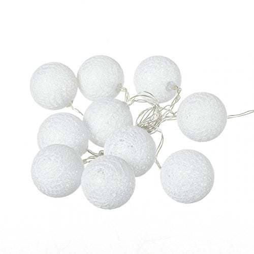 Pack 3 Guirnalda Luz led 10 Bolas Algodon romantico Colores, Blanco, Rosa, Azul