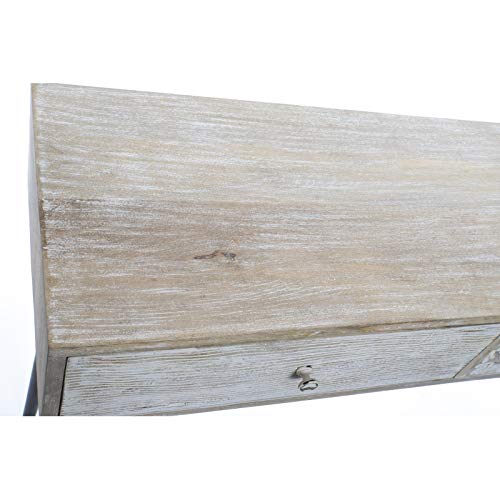 Consola de 2 cajones Mango Tallado 115x40x85 cm