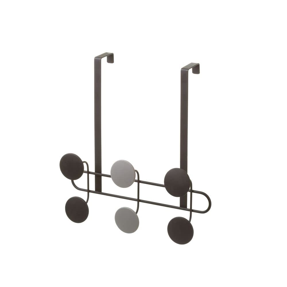 Percha Puerta 6 Ganchos Negro Metal 30x33x12 cm