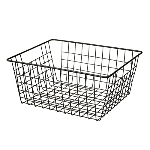 Cesta de Metal Negra organizadora con Rejilla de 28x21,50x11,50 cm