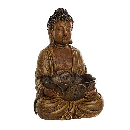Figura Buda Marron Resina Decoracion 31 cm