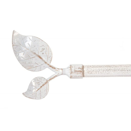 Barra de Cortina Extensible de Metal Blanca Minimalista para Dormitorio Vintage de 120-210 cm