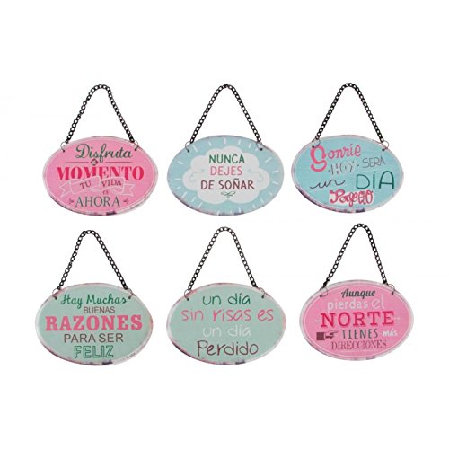 Placa de Puerta Metal Frase Castellano 12x8.5cm (Pack 6 Placa)