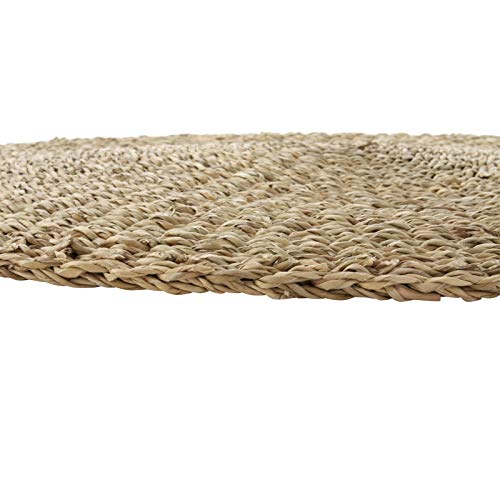 Alfombra Redonda de Fibra Natural Beige rústica para Dormitorio de 90 cm France