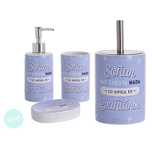 Set de baño con Frase Original de cerámica para Cuarto de baño