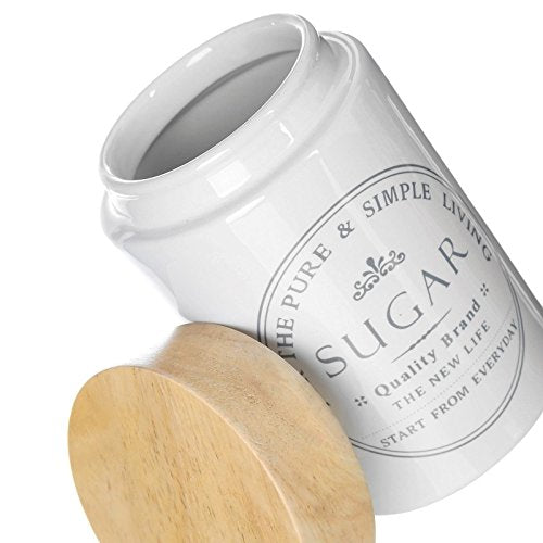 Azucarero pure living stoneware 10 x 10 x 15,50 cm capacidad: 700 cc. con tapa de madera de roble. (Azucarero)