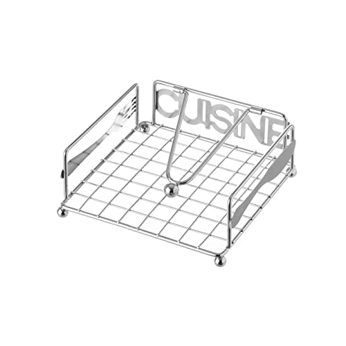 Servilletero Metalico Cromado para Cocina 18x18x7 cm