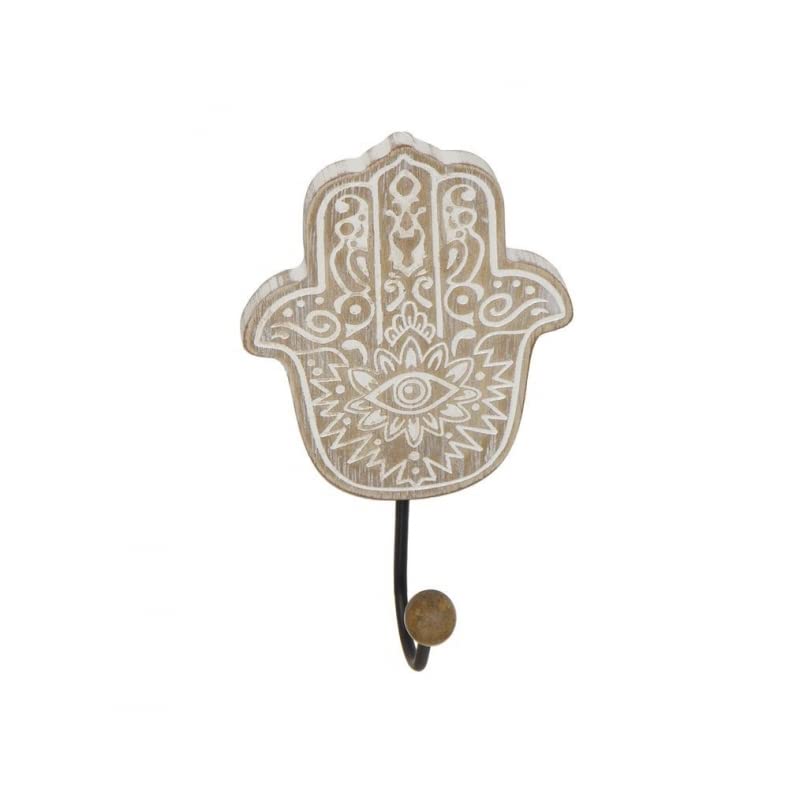 Perchero de Pared Madera de 3 Colgantes Mano Fatima
