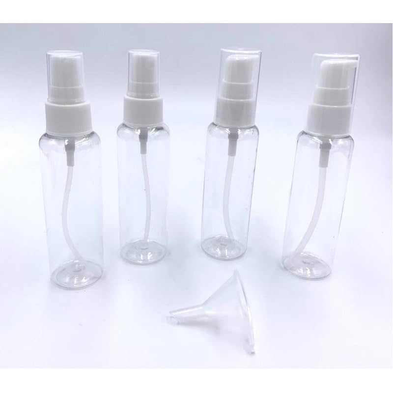 DAMDAM GO - Botellas de Viaje Transparentes Kit 5 Piezas, Botella Plástico de Dispensador y Spray