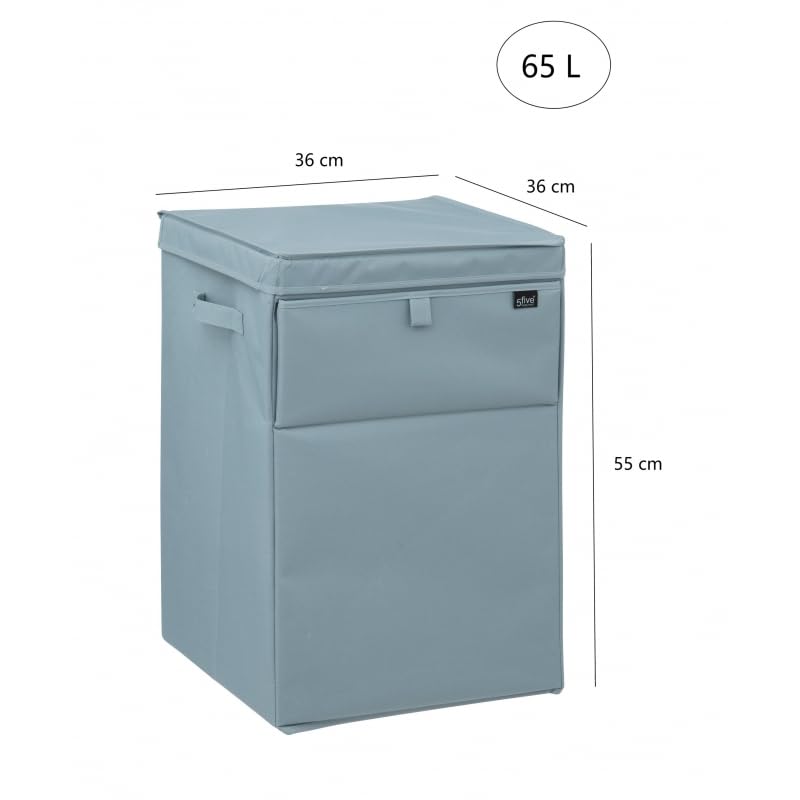 Cesto de Ropa Sucia con Tapa 65L Para la Ropa Lavandería Organización de Ropa, Rectangular