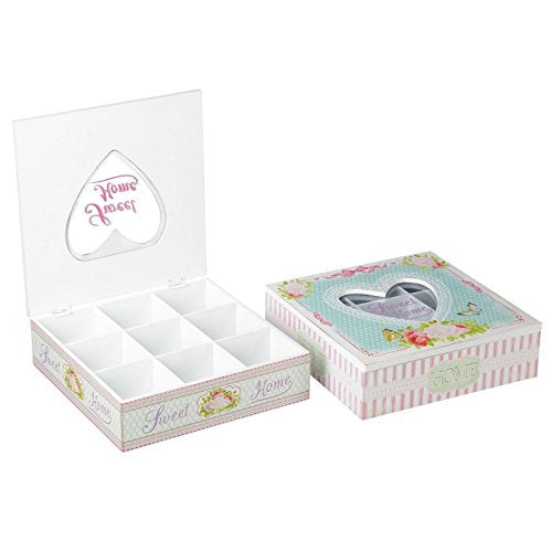 Caja 2/m mdf / cristal 24 x 24 x 7 cm con 9 departamentos.