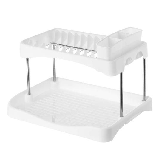 Escurreplatos con Bandeja Blanco de Polipropileno Moderno para Cocina Fantasy
