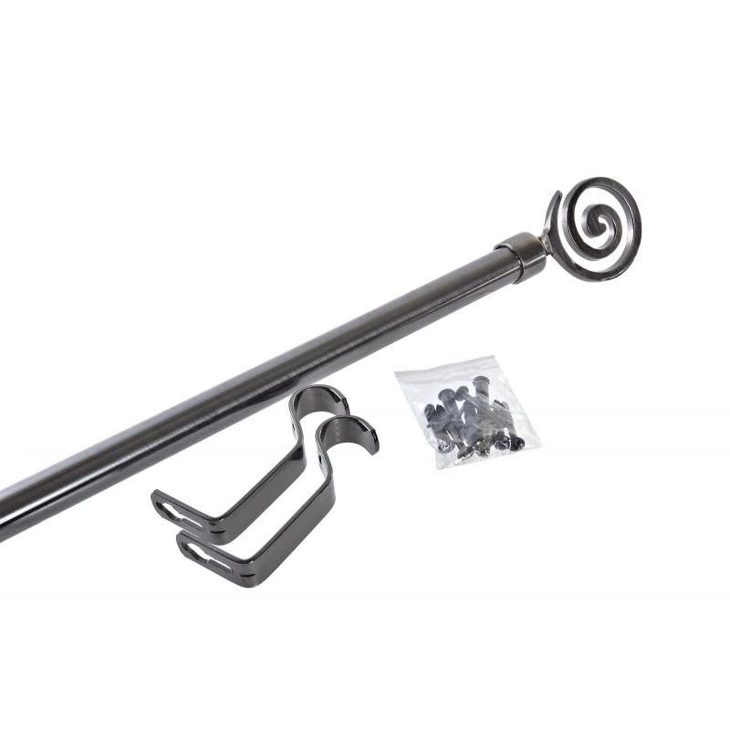 Barra de Cortina Extensibles de Metal Plateada Universal para Dormitorio o Salon de 120-210 cm