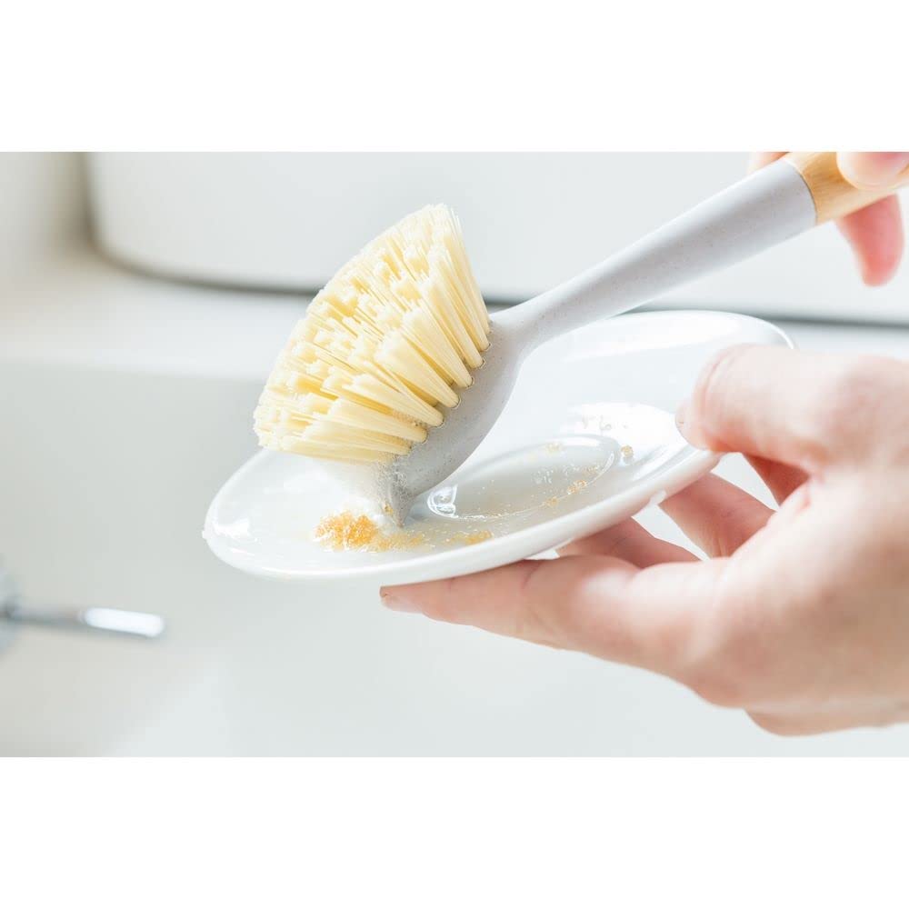 Vigar - Cepillo Limpia Biberones, Botellas y Vasos - Accesorio de Limpieza Multiusos - Colección Zeroline - Con Palo de Bambú y Cerdas de Nylon - Gris