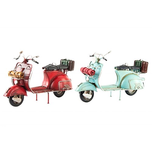 Set 2 Motos Decoracion Metal Vintage Retro