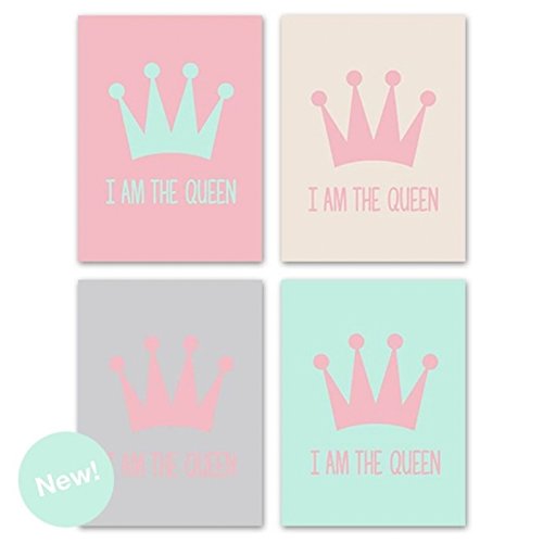 Pack de 4 lienzo decorativo infantil CORONA 40x30 4m