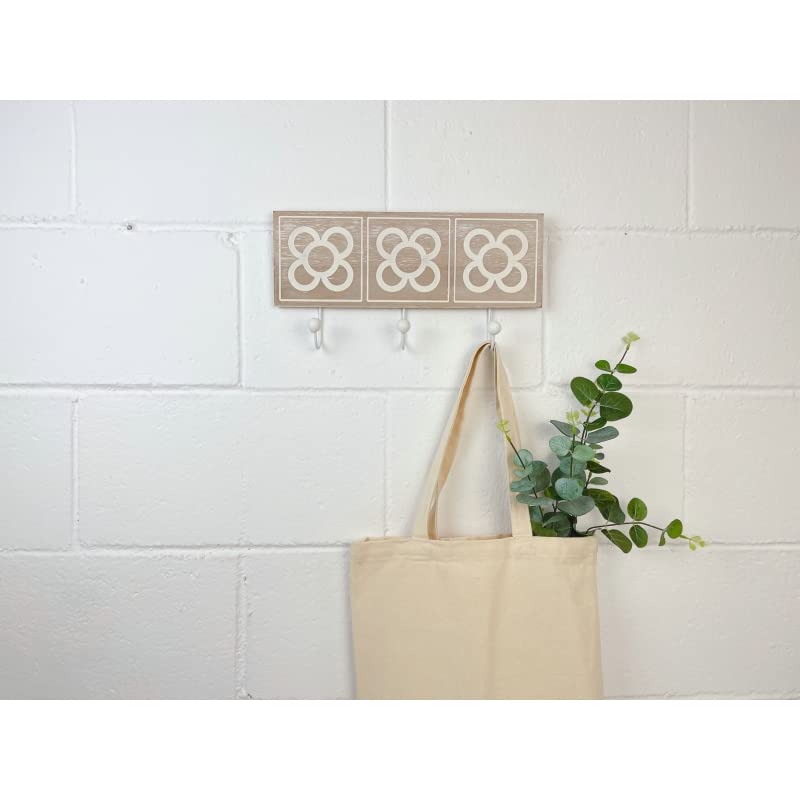 Perchero de Pared Madera de 3 Colgantes Triple Panot Barcelona