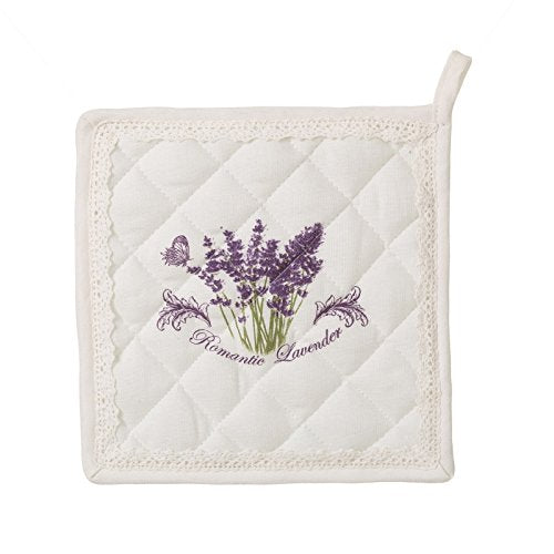 Manopla y agarrador Lavanda 100% Algodon