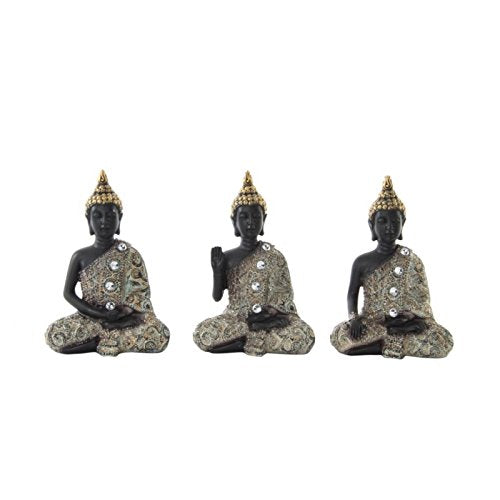 Figuritas buda resina envejecido sentado .