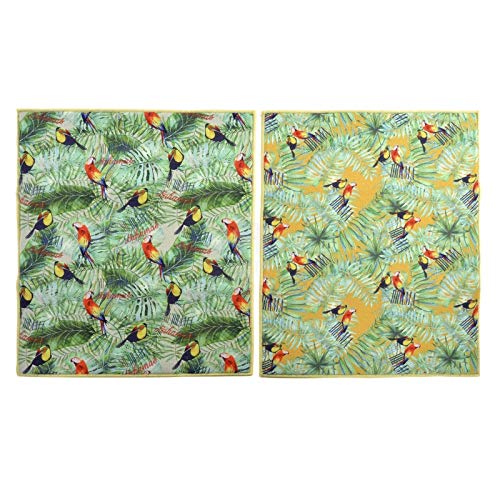 Juego de 2 tapete escurridor Microfibra Hojas Bahamas, 40x48 cm