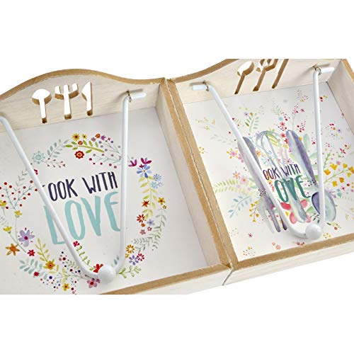 Servilletero Mesa para servilletas Papel en Madera Decorada Cook with Love (Disponible en Dos Modelos) 18x18x7