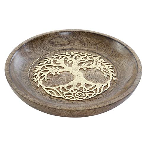 Dream Hogar Bandeja vaciabolsillos arbol Rustico Mango 22,5x22,5x4 cm