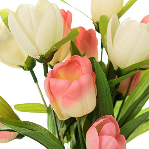 Pack 2 Planta artificial tulipan decorada maceta metal