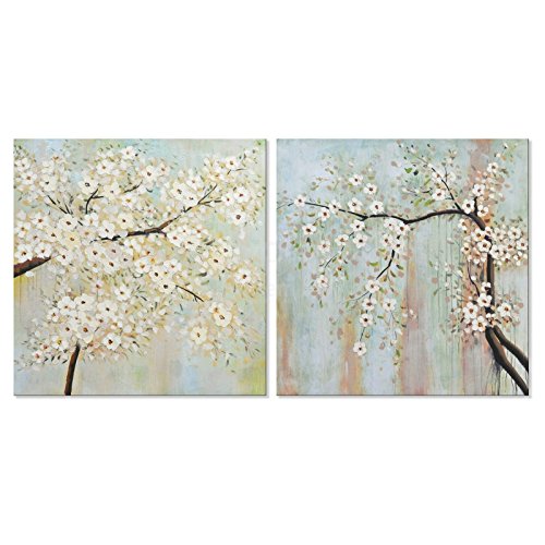 Set 2 Cuadro Lienzo almentro Pintado a Mano