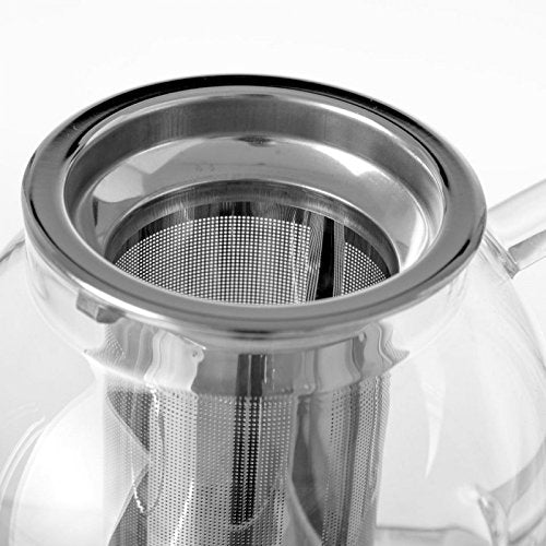 Tetera de 1 litro moderna transparente de cristal para cocina Basic