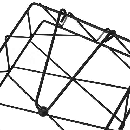 Servilletero geométrico Negro de Metal de 18x18x5 cm