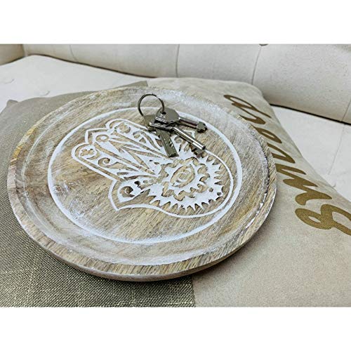 Bandeja vaciabolsillos de Madera Mango Tallado Mano Fatima