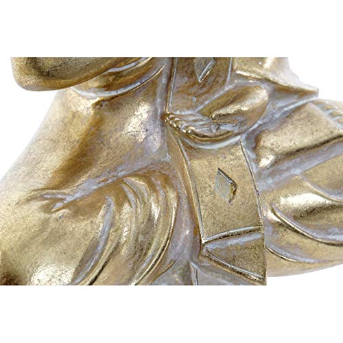 Figura Buda Resina Dorado Decoracion 24 cm