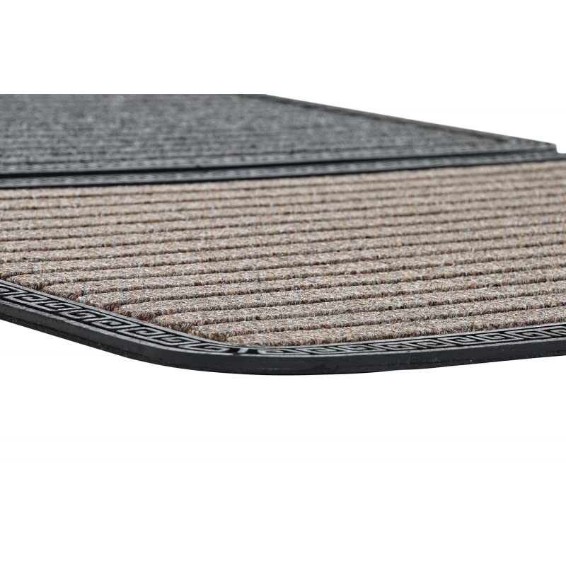 Felpudo Esterilla Poliester Antideslizante con Borde Goma 60x40cm 2 Colores Gris/Marron