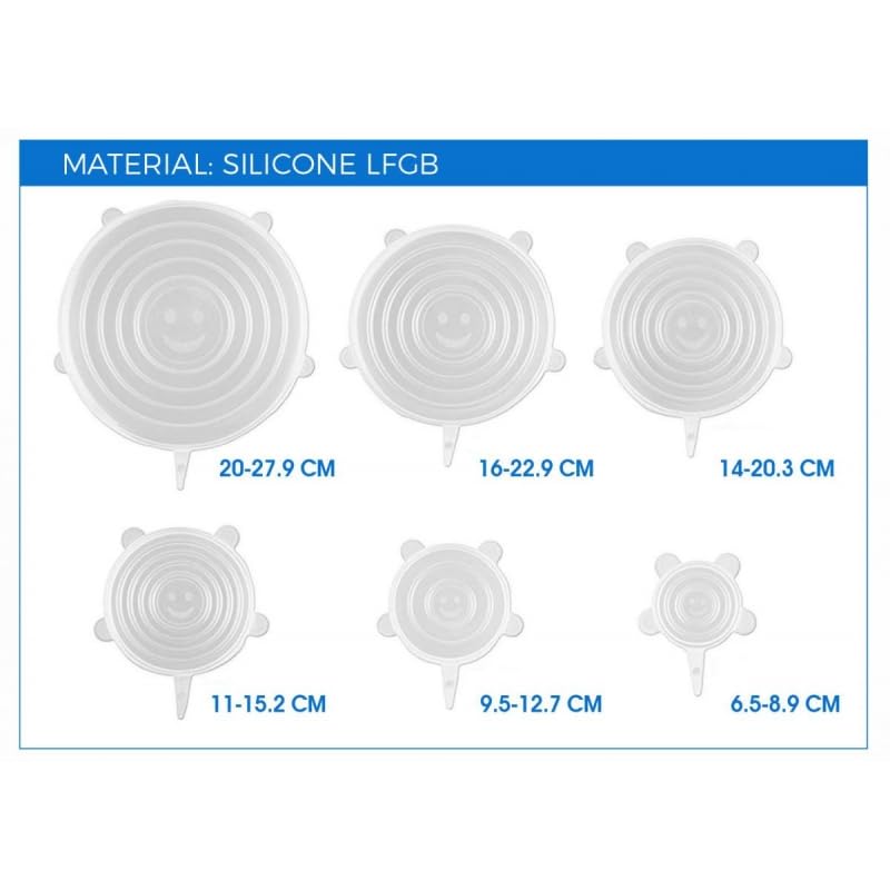 DAMDAM GO - Tapas Silicona Ajustables Cocina Adaptables Ecologicas Elasticas Reutilizables Reciclable 100% Silicona