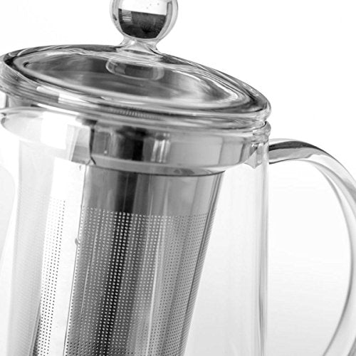 Tetera con filtro moderna transparente de cristal para cocina Basic