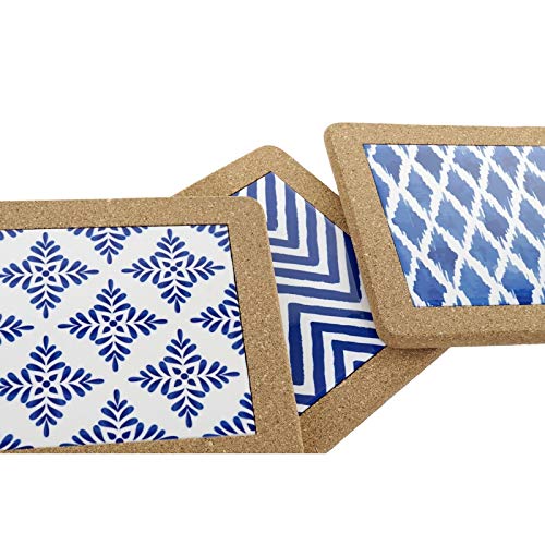 Set 4 salvamanteles gres geometrico 20x20 cm