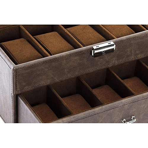 Joyero relojeros pu marron 26x11x14 cm