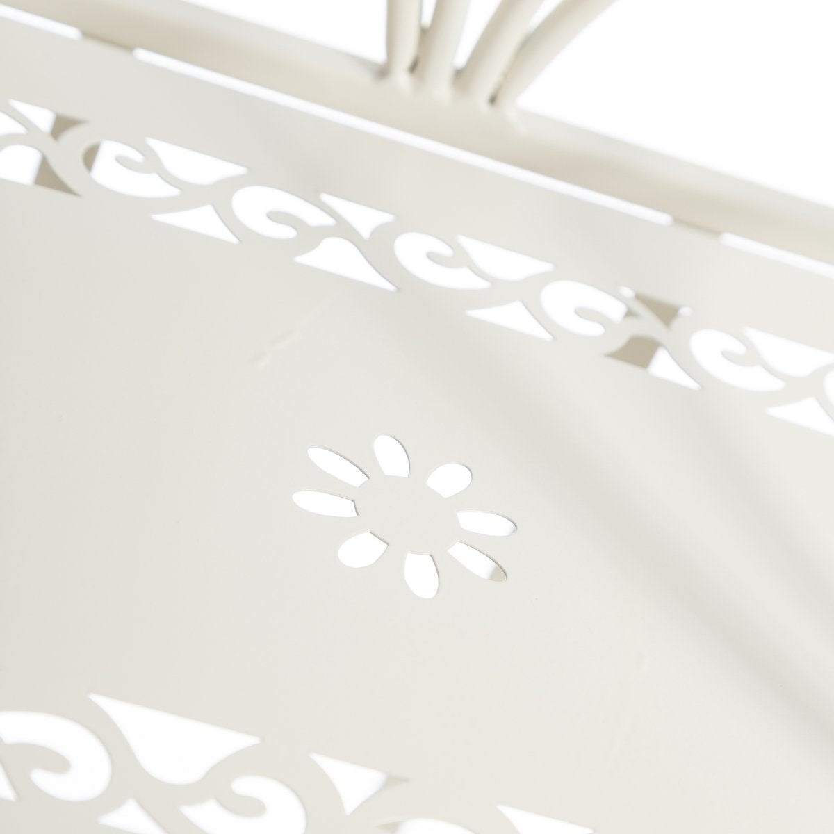 Estantería Decorativa romántica Blanca de Hierro para terraza France