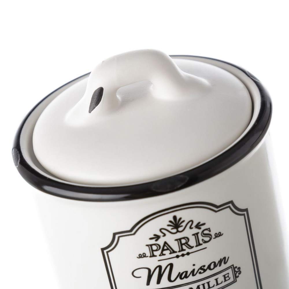 Azucarero y lechera de cerámica negra vintage para cocina France