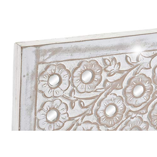 Decoracion Mural Pared Madera Flores Decorado con Cristal 90x90 cm