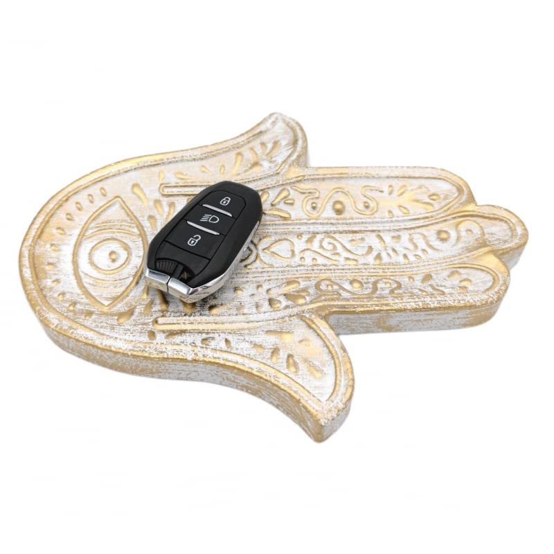 Bandeja vaciabolsillos de Madera Hamsa Mano Fatima