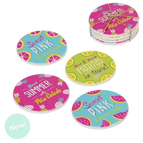 Juego 4 posavasos madera summer .