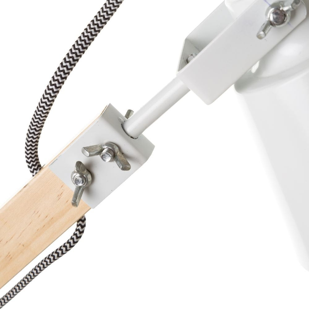 Lámpara flexo de madera blanca de diseño nórdica para salón Vitta