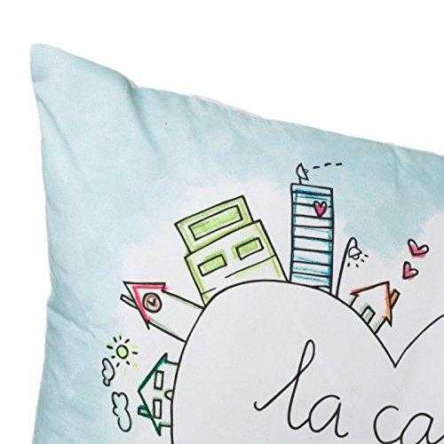 Juego de 2 cojines sonrisas 45x45 cm azul