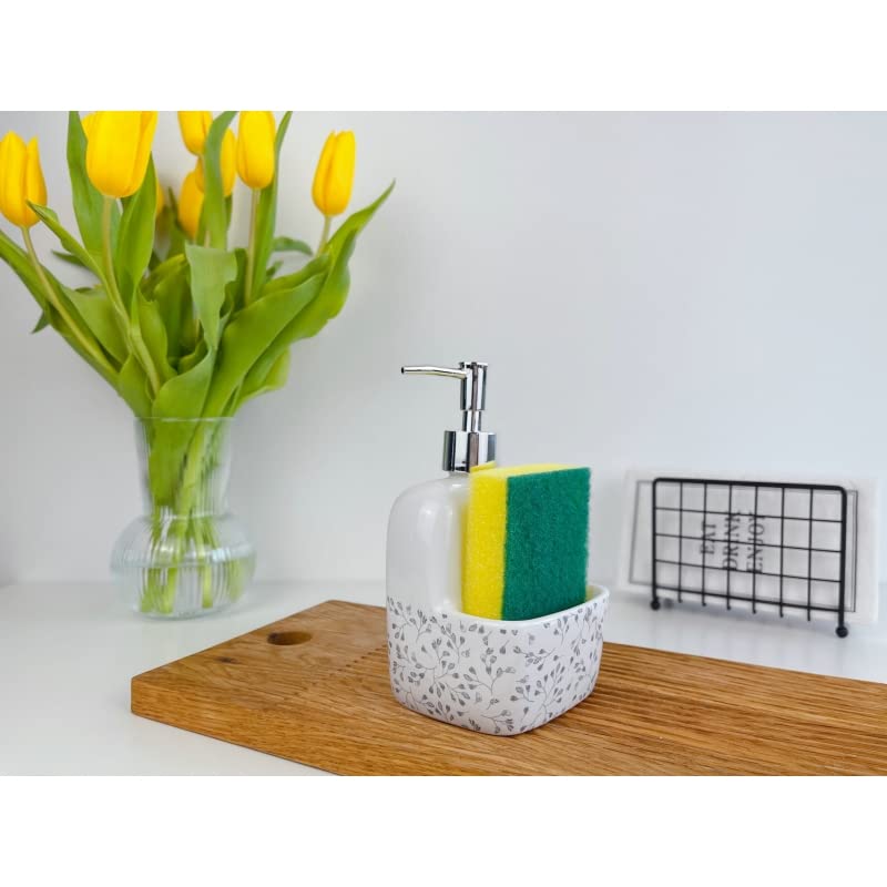 Salero y Azucarero de Cocina de Cerámica con Tapa de Madera Diseños Originales - Flores