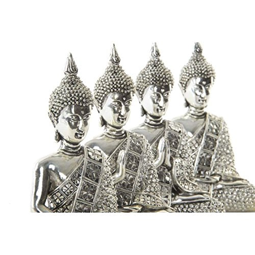 Figuritas buda resina cromado sentado .