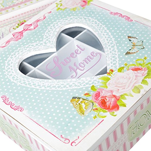 Caja 2/m mdf / cristal 24 x 24 x 7 cm con 9 departamentos.