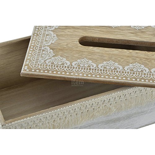 Caja pañuelos de Madera Natrual Cenefa